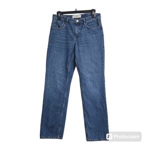 H&M High-Rise Straight-leg Distressed Jeans Size US 12